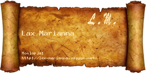 Lax Marianna névjegykártya