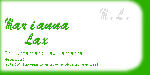 marianna lax business card